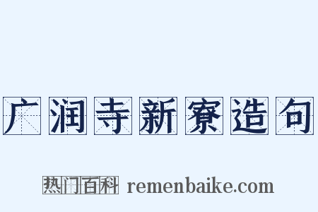 广润寺新寮造句是什么意思的图片